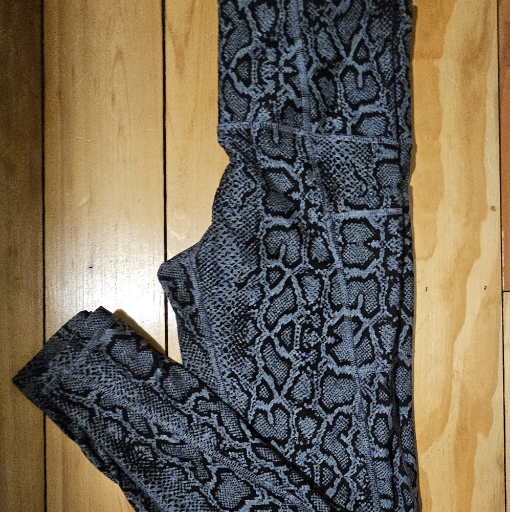 Leggings, Champion, medium, black and gray snakeskin